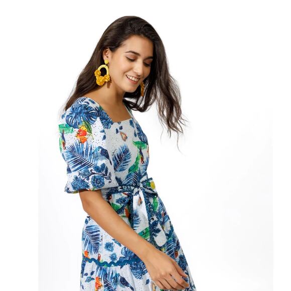 NWT Emily Lovelock Matilda dress toucan botanical print - Picture 2 of 8
